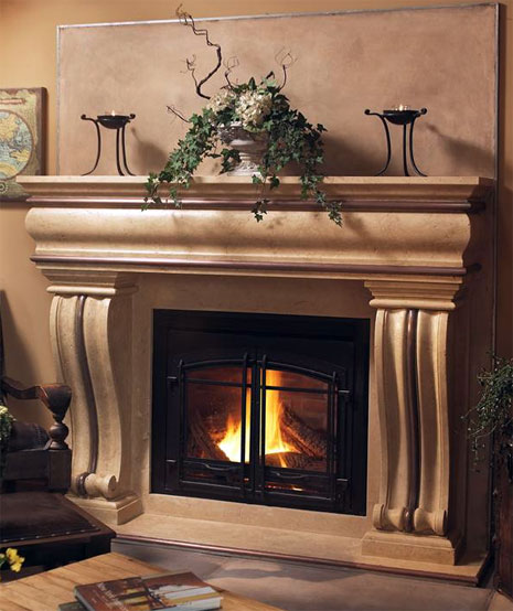 1106.536 Cast stone fireplace mantel
