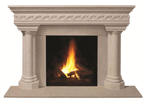 1110S.555 Cast stone fireplace mantel