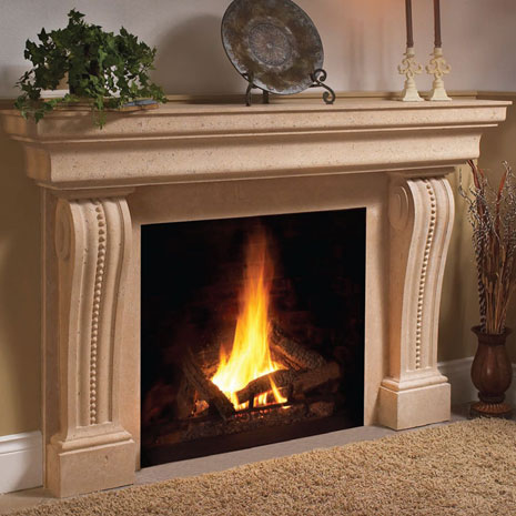 1135.537 Cast stone fireplace mantel