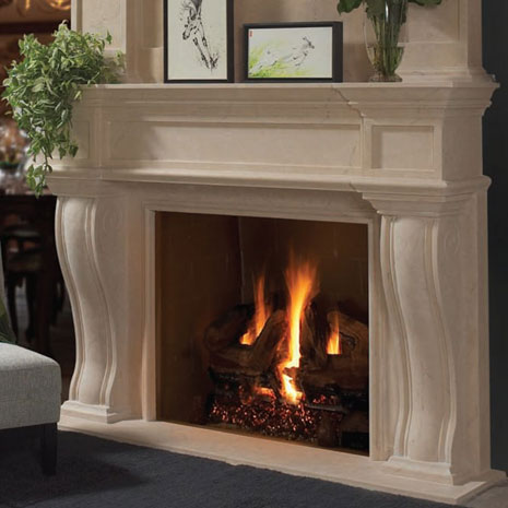 1144.577 Cast stone fireplace mantel