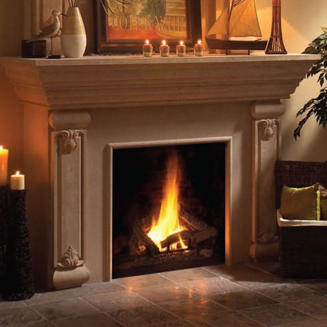 1160.540 Cast stone fireplace mantel