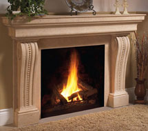 1135.537 stone fireplace mantle surround in Chicago