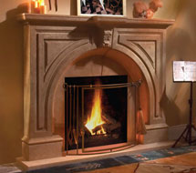 Atlanta stone fireplace mantel in Calgary