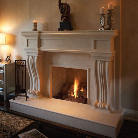 1143.536 Cast stone fireplace mantel