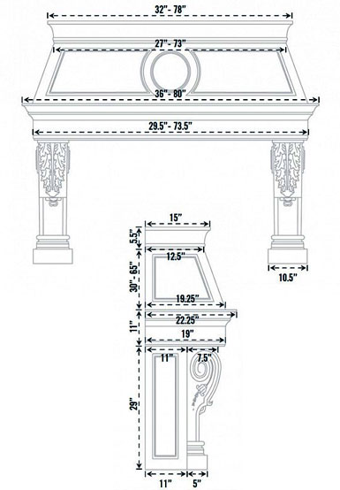 Spec sheet KH.2021 stone range hood