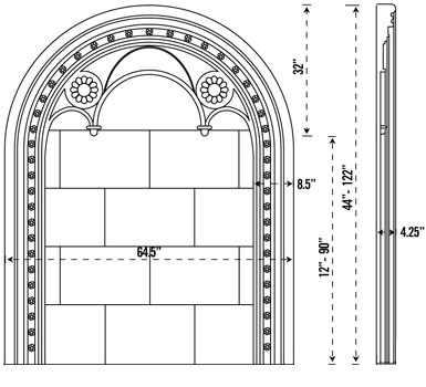 MONACO stone fireplace mantel spec sheet