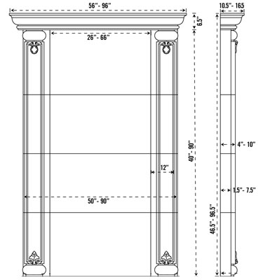VALENCIA stone fireplace mantel spec sheet