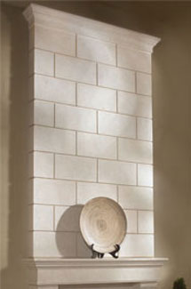 Classic stone fireplace overmantle surround