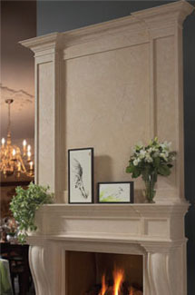 Fresno stone fireplace overmantle surround